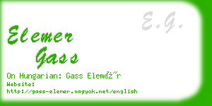 elemer gass business card